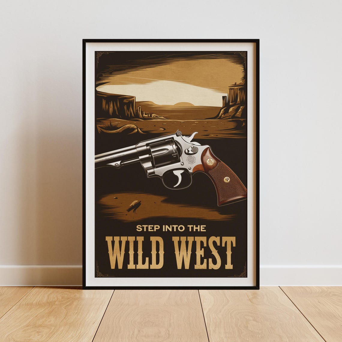 Classic Cowboy Revolver, Western Decor Art Print - Image 2