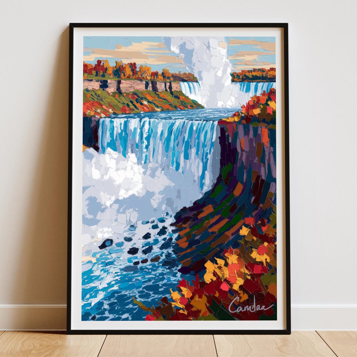 Niagara Falls Art Print, Autumn Landscape - Image 4