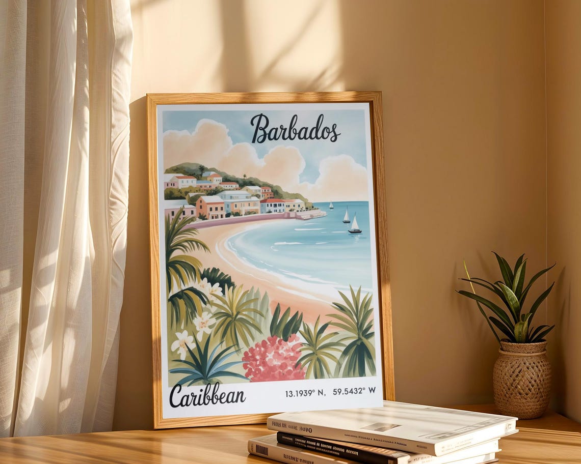 Barbados Vintage Caribbean Travel Poster - Image 6
