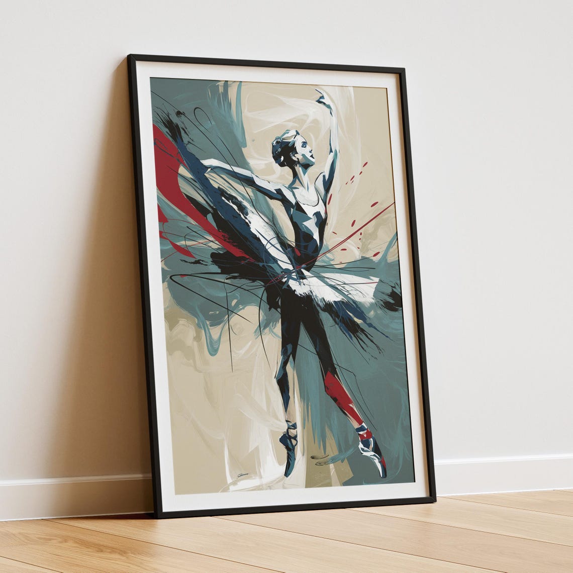 Modern Abstract Ballet Ballerina Art Print - Image 2