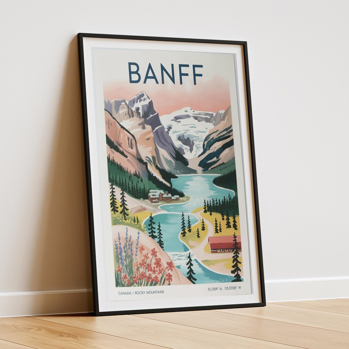 Banff Travel Poster, Vintage Rocky Mountains Landscape - Image 4