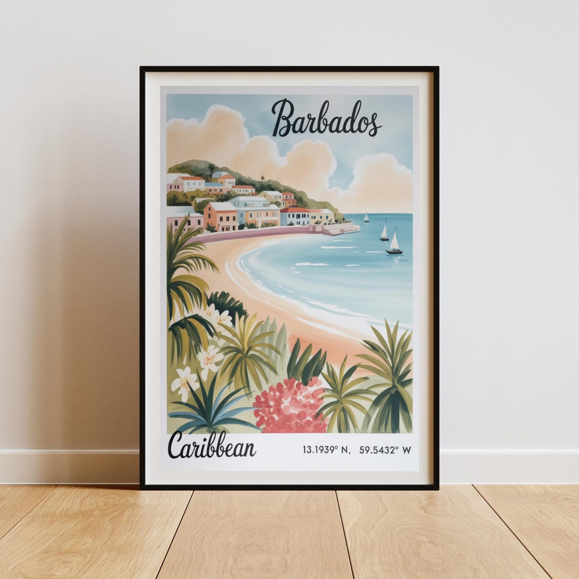 Barbados Vintage Caribbean Travel Poster - Image 2