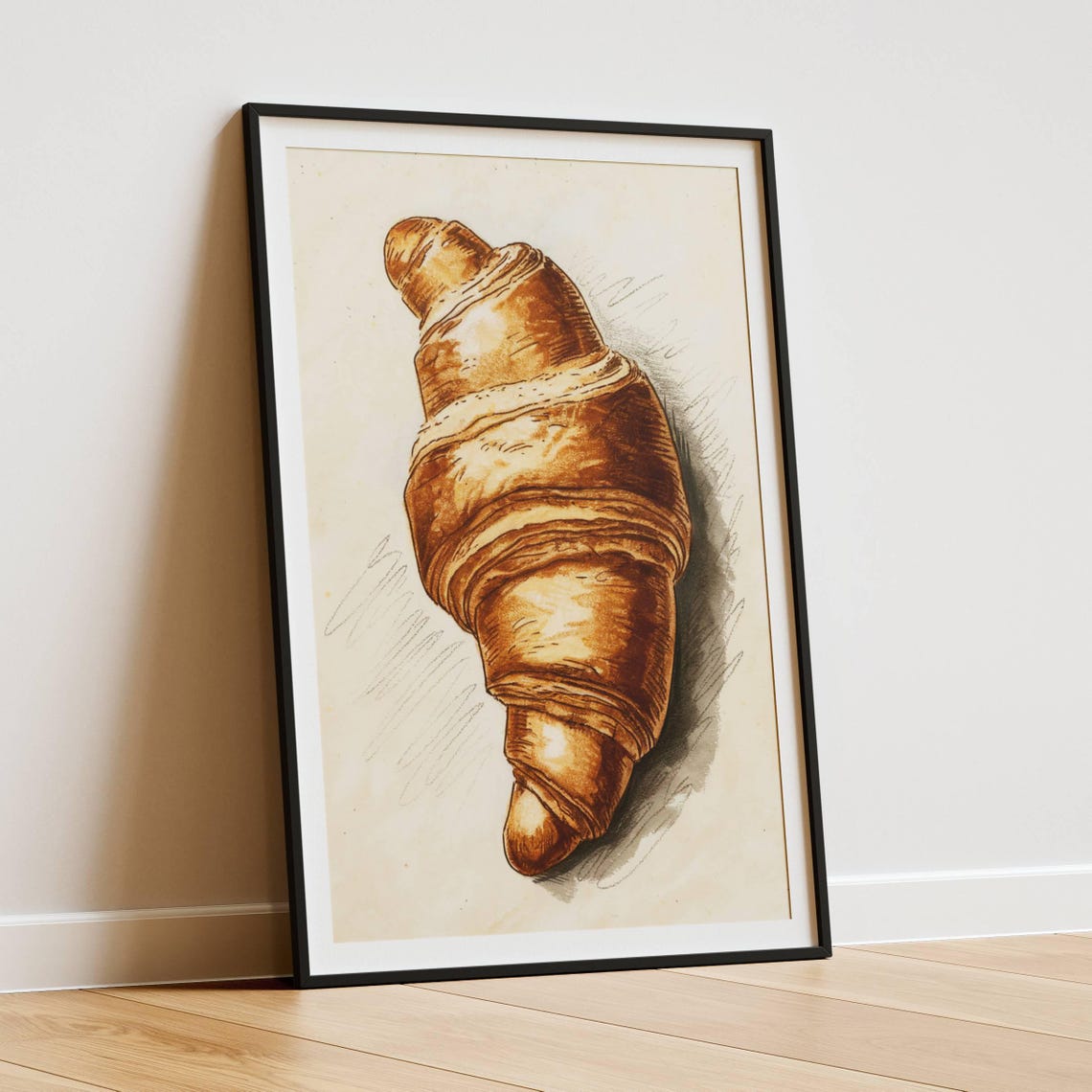 Croissant Poster, Minimalist Line Art Kitchen Decor - Image 3