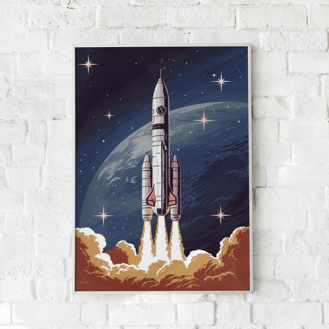 Retro Rocket Ship Launch, Vintage Space Exploration - Image 5