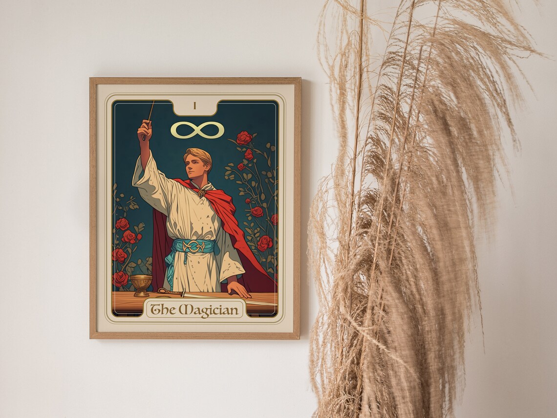The Magician Tarot Card, Art Nouveau Poster Print - Image 2