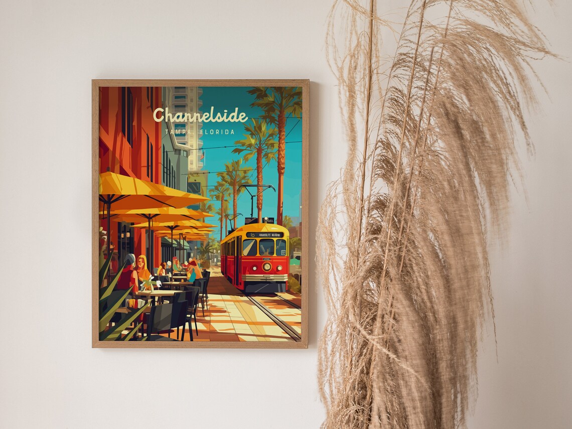 Channelside Tampa Florida Travel Poster, Urban District - Image 2