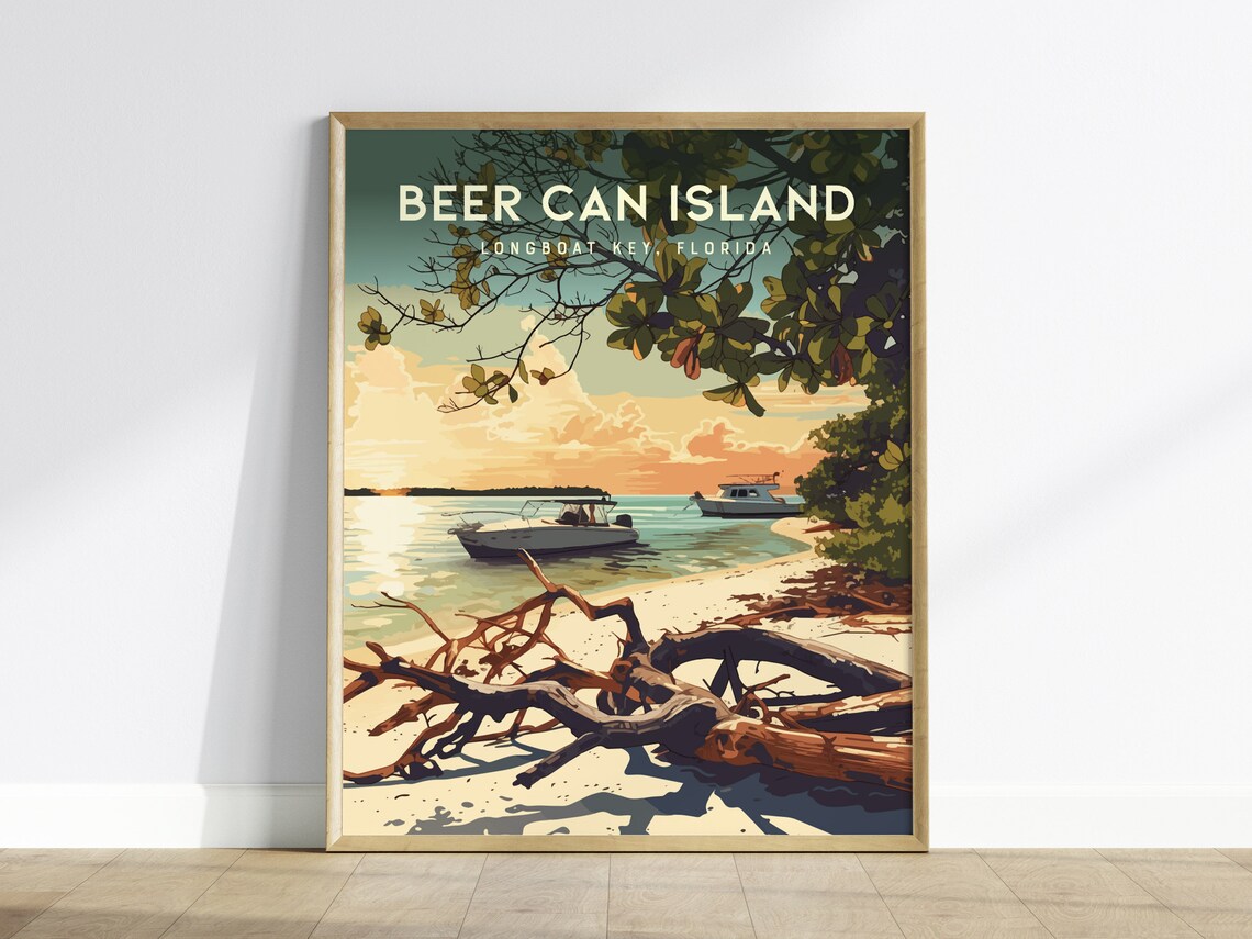 Beer Can Island Travel Poster, Longboat Key Florida