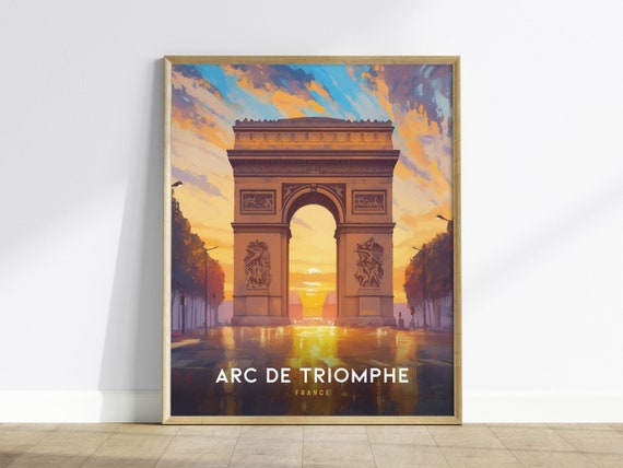 Arc De Triomphe Sunrise Poster Parisian Landmark Art Print