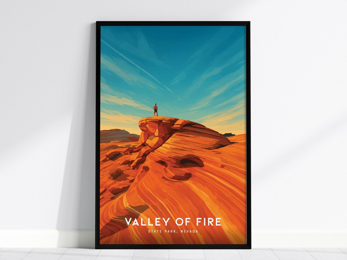 Valley of Fire State Park Nevada Red Rock Desert Travel Poster
