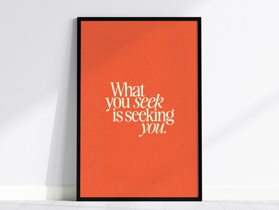 Motivational Typography Poster Rumi Quote Modern Wall Art