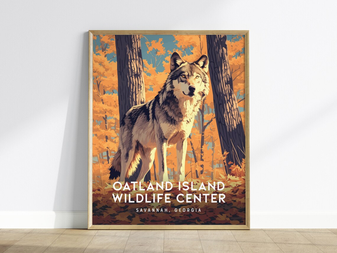 Savannah Wolf Art Print Oatland Island Wildlife Center Poster