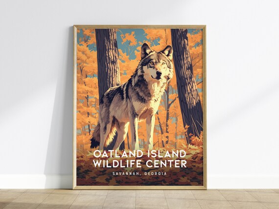 Savannah Wolf Art Print Oatland Island Wildlife Center Poster