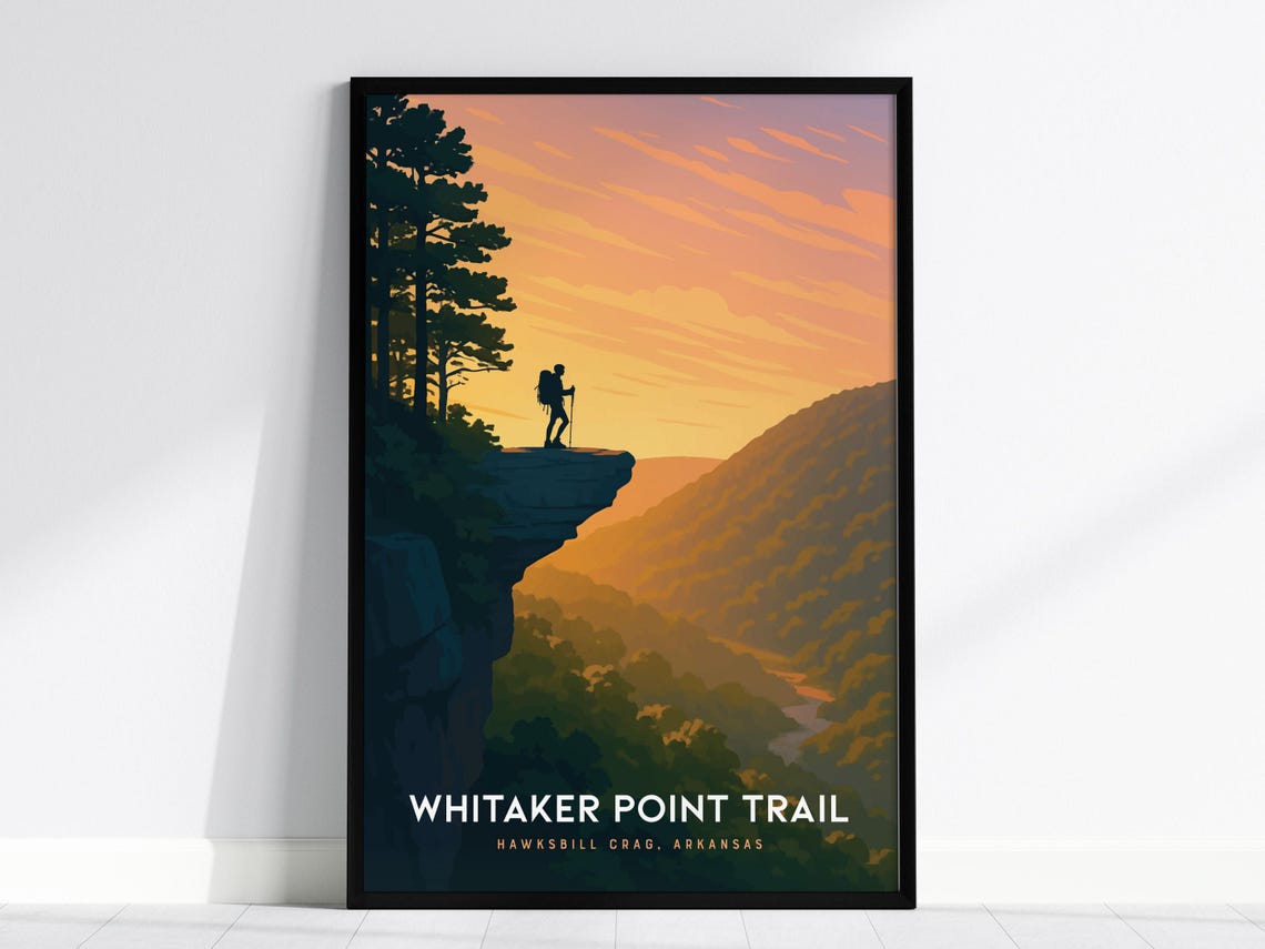 Hawksbill Crag Sunset Poster Arkansas Hiking Art Print