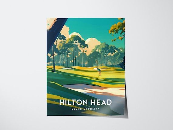 Hilton Head South Carolina Golf Course Fairway Green Travel Poster