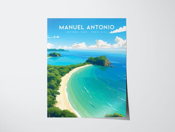 Playa Manuel Antonio Costa Rica Beach Wall Art Ocean Poster