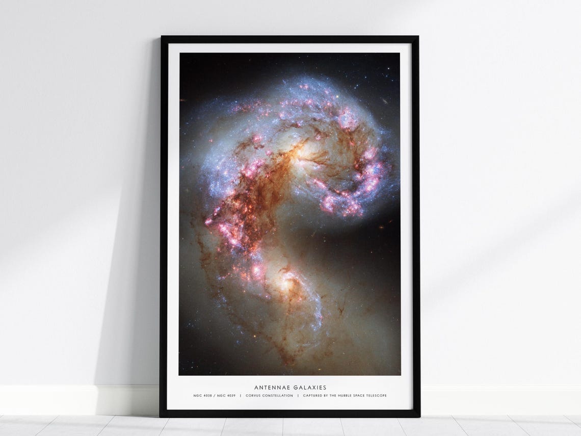 Antennae Galaxies Hubble Space Telescope Astronomy Photo Poster