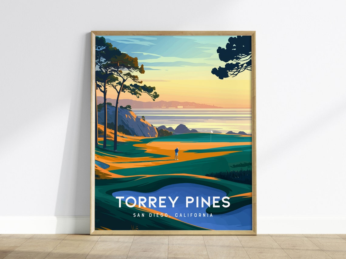Torrey Pines San Diego Coastal Golf Course Sunset Ocean Poster