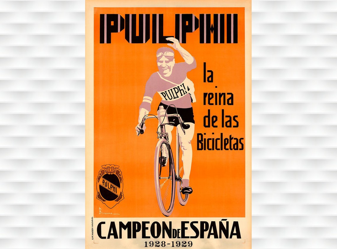 Pulphi Campeon De Espana 1928-1929 Spanish Bicycle Champion Poster