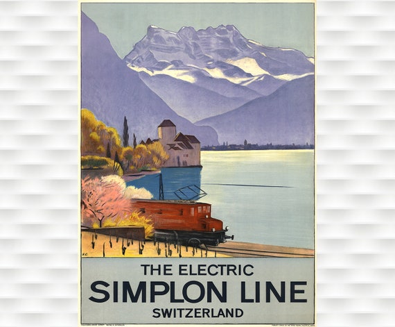 Simplon Line Alpine Vintage Travel Poster