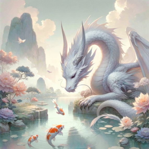 Peaceful Dragon Fantasy Poster Print