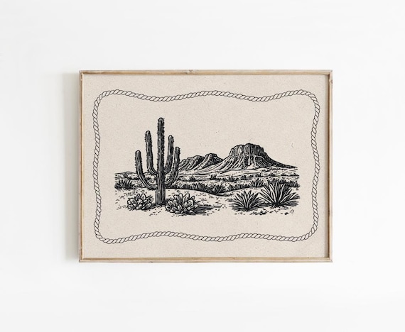 Vintage Cowboy Print Western Nursery Decor Rustic Wall Art