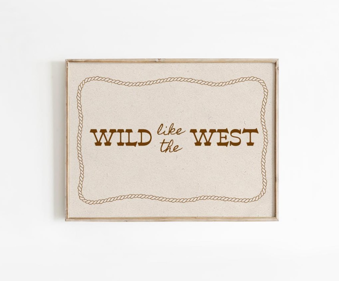 Wild West Typography Print Cowboy Nursery Art