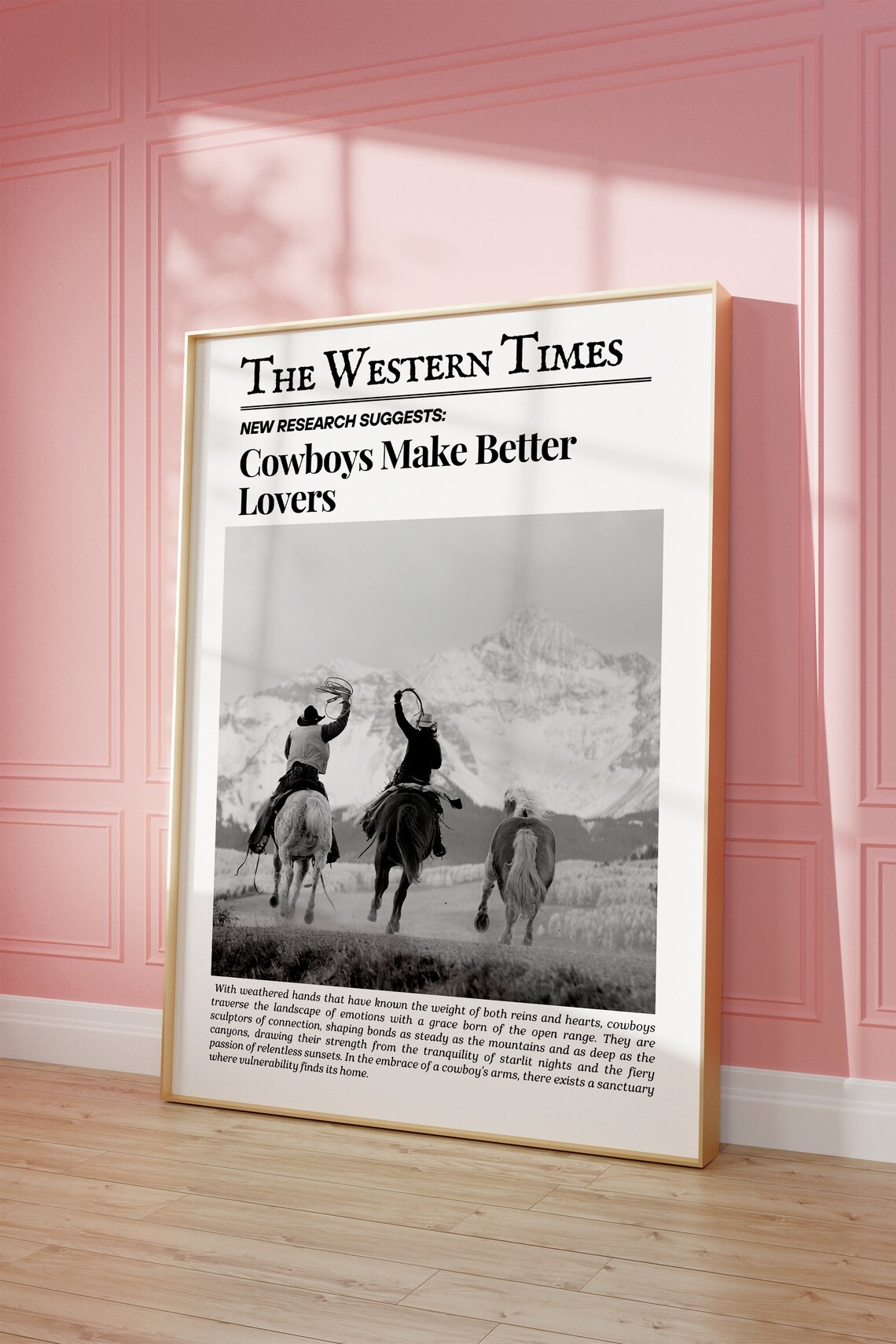 The Western Times Cowboys Make Better Lovers Funny Newspaper Poster