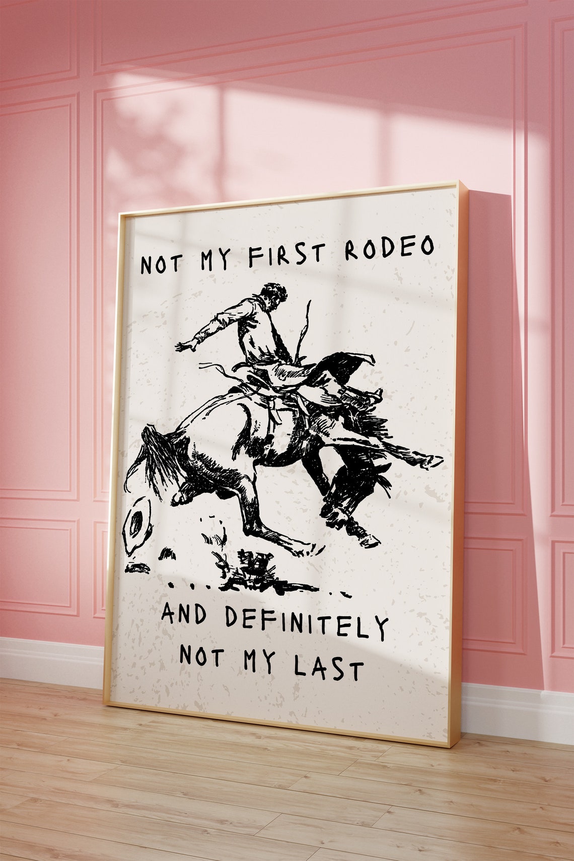 Not My First Rodeo Vintage Bucking Horse Cowboy Quote Poster - Image 2