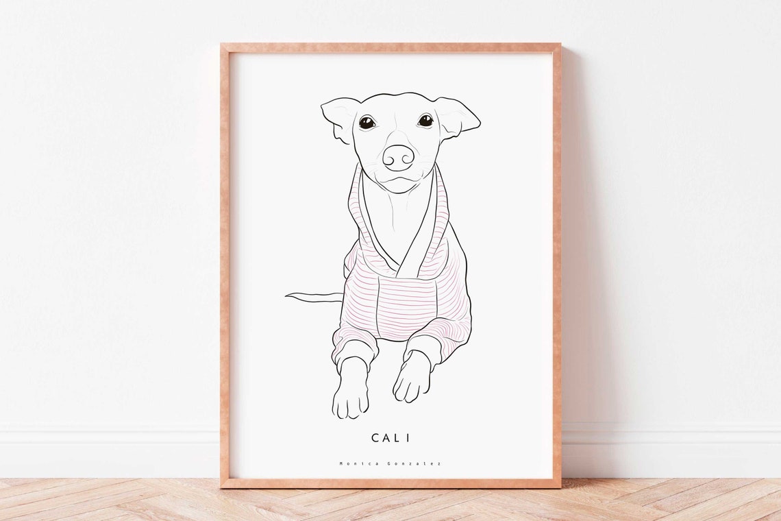 Sleeping Cat Stretched Out Minimalist Line Art Pet Portrait Poster - Image 6