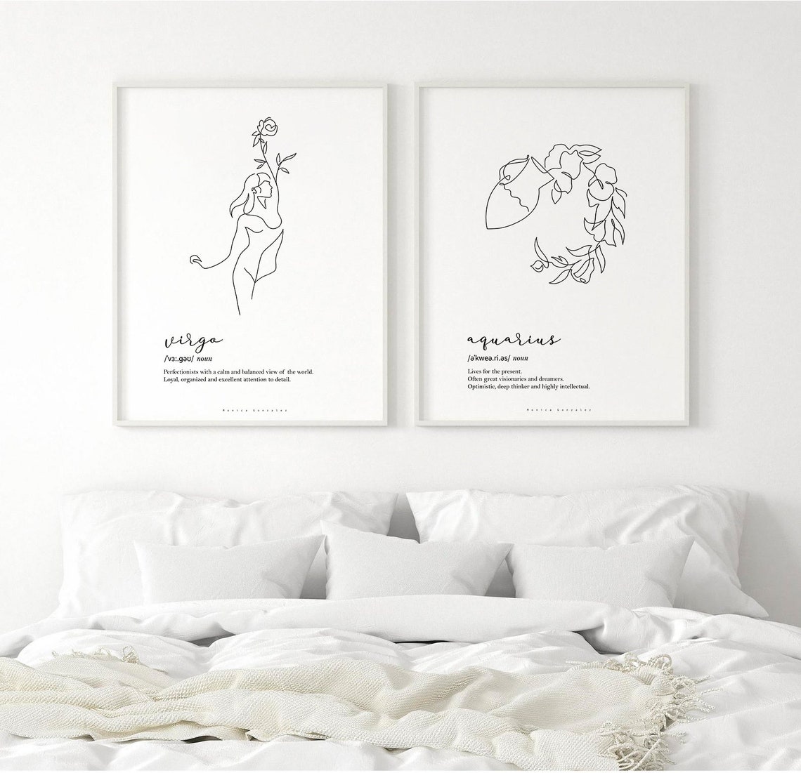 Scorpio Zodiac Definition Line Art Poster with Floral Scorpion Design - Image 2