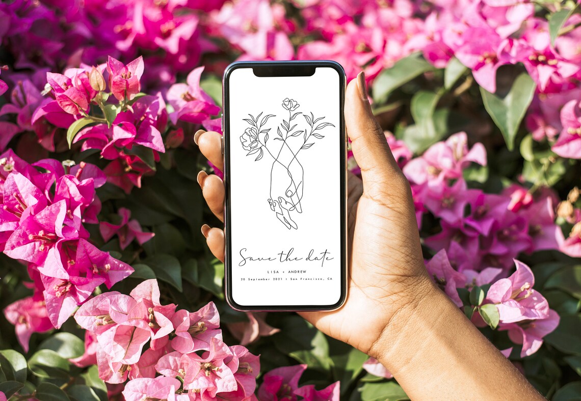 Save The Date Minimalist Wedding Line Art - Image 3