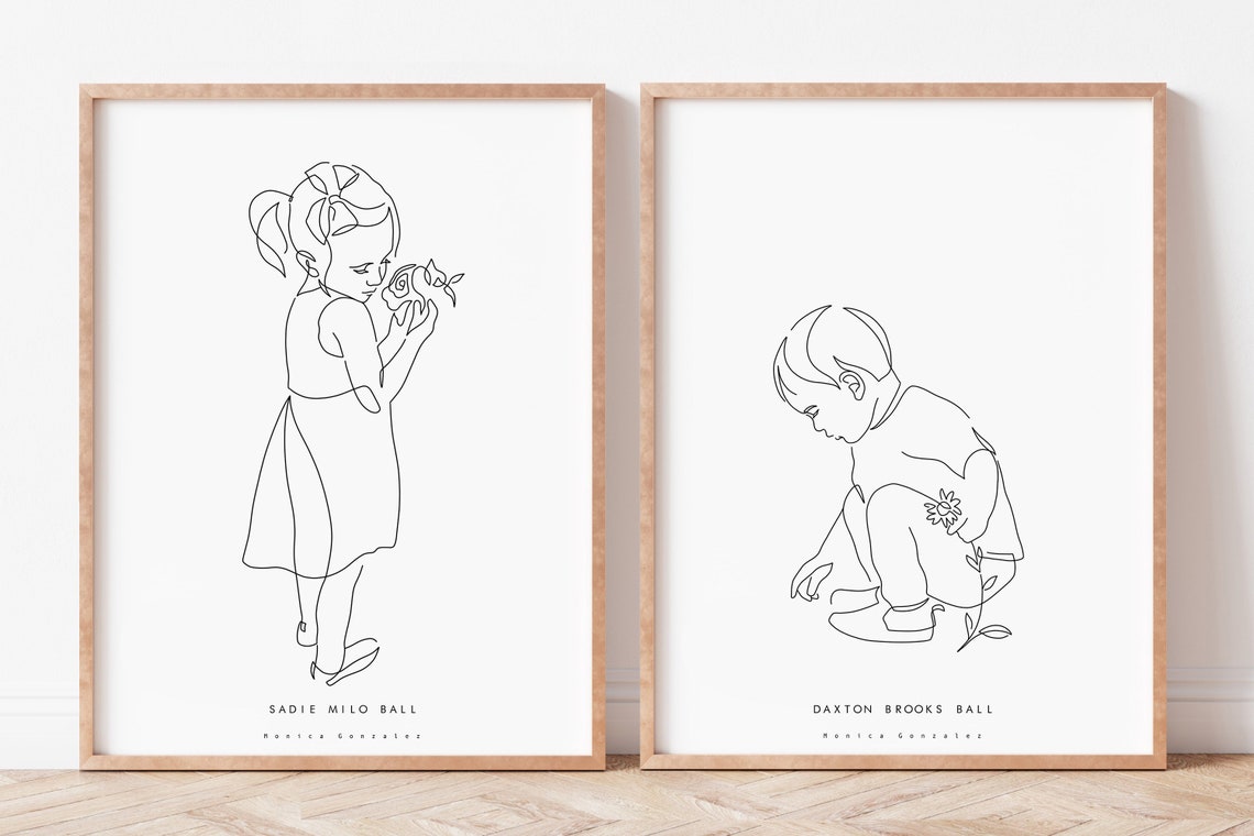 Custom Family Portrait Custom Line Drawing From Photo Personalised Family Portrait Line Art Meaningful Gifts Family Portrait Painting - Image 4