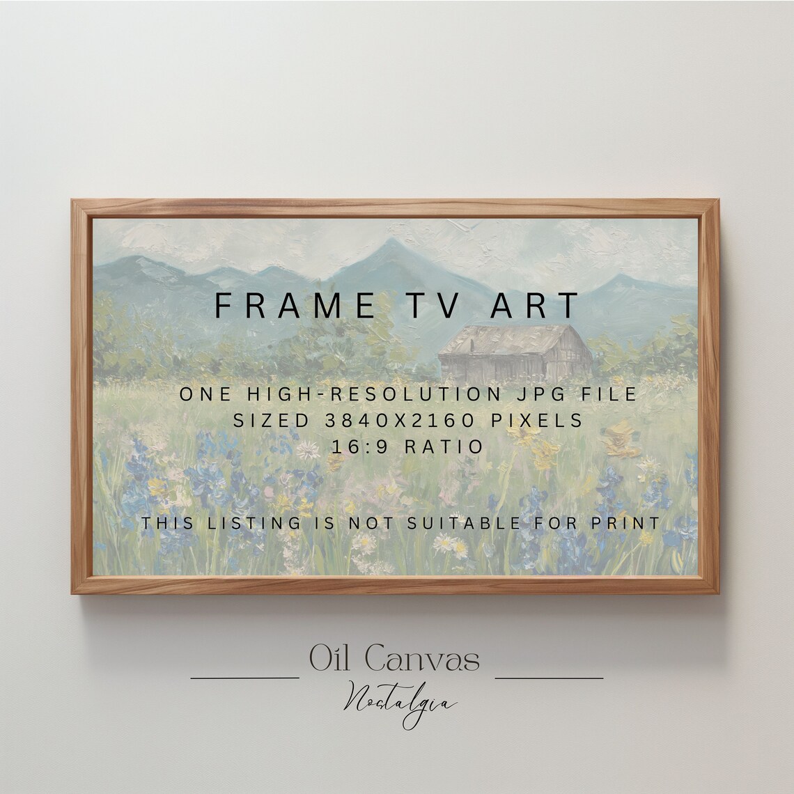 Frame Tv Art Vintage Beach Oil Painting Summer Sea Art Ocean Frame Tv Art Costal Landscape Blue Nautical Seascape - Image 2
