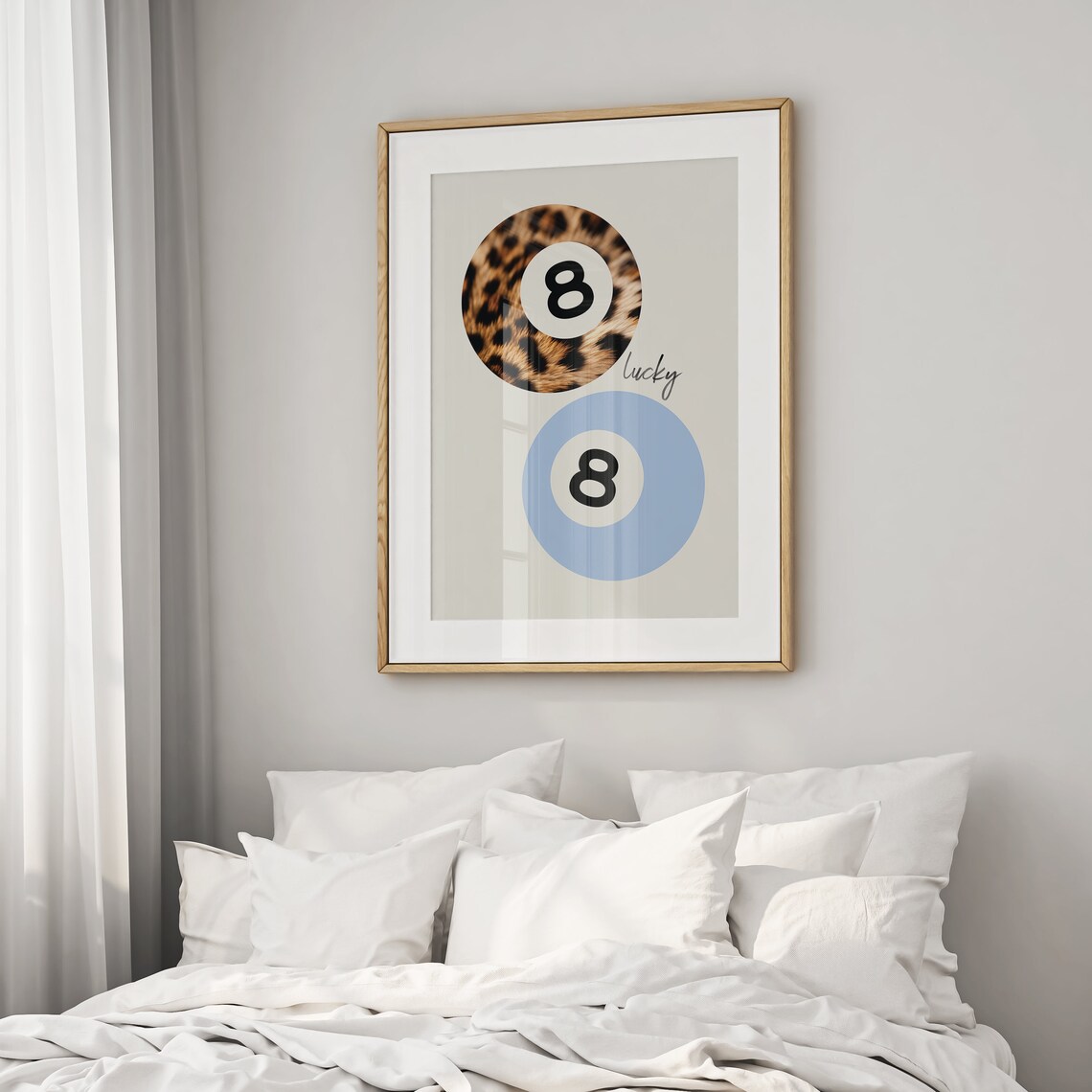 8 Ball Leopard Print Lucky Girl Retro Y2K Poster - Image 2