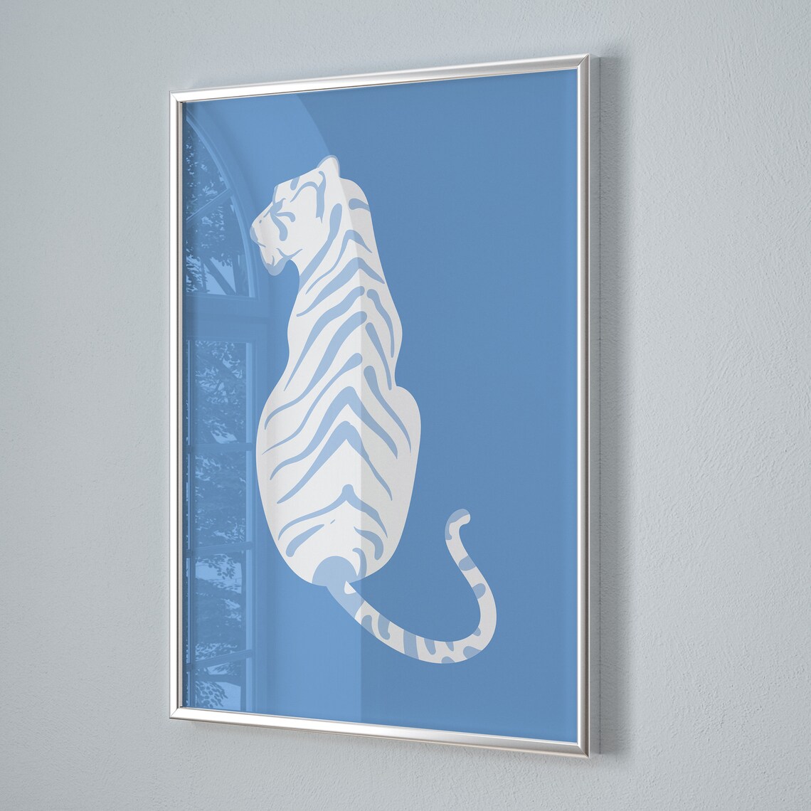 Blue Tiger Preppy Poster for Dorm Room Decor - Image 2