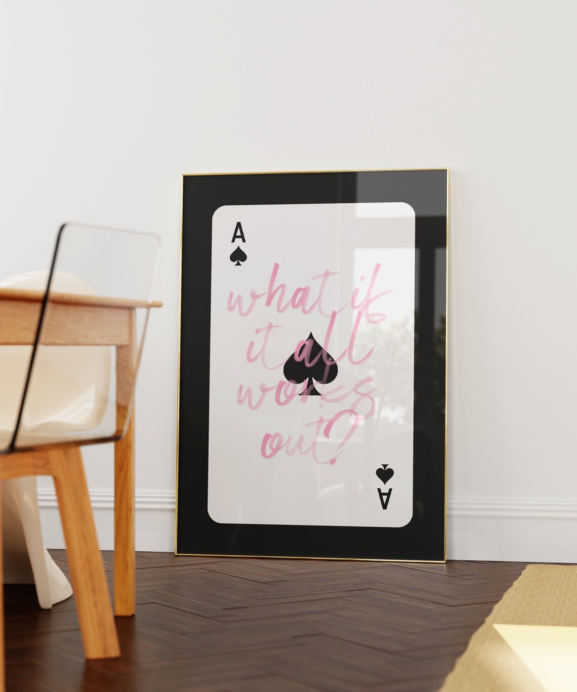 What If It All Works Out Pink Ace Of Spades Poster - Image 2