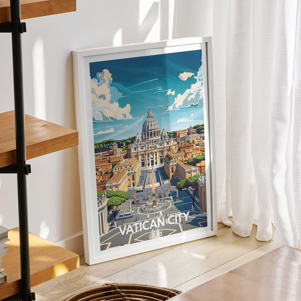 Vatican City Print Italy Vatican City Travel Poster Italy Travel Poster Italy Cityscape Wall Art Unique City Decor