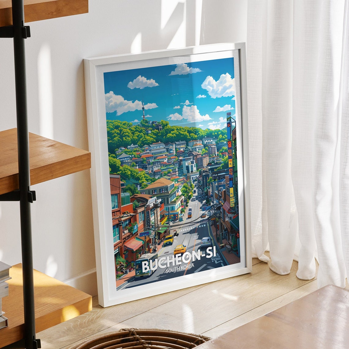 Bucheon Si Travel Print South Korea Bucheon Si Travel Poster South Korea Travel Poster South Korea Cityscape Wall Art City Decor