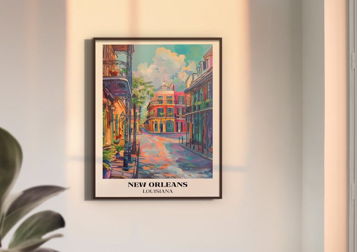 New Orleans Vintage Travel Poster, French Quarter - Image 3