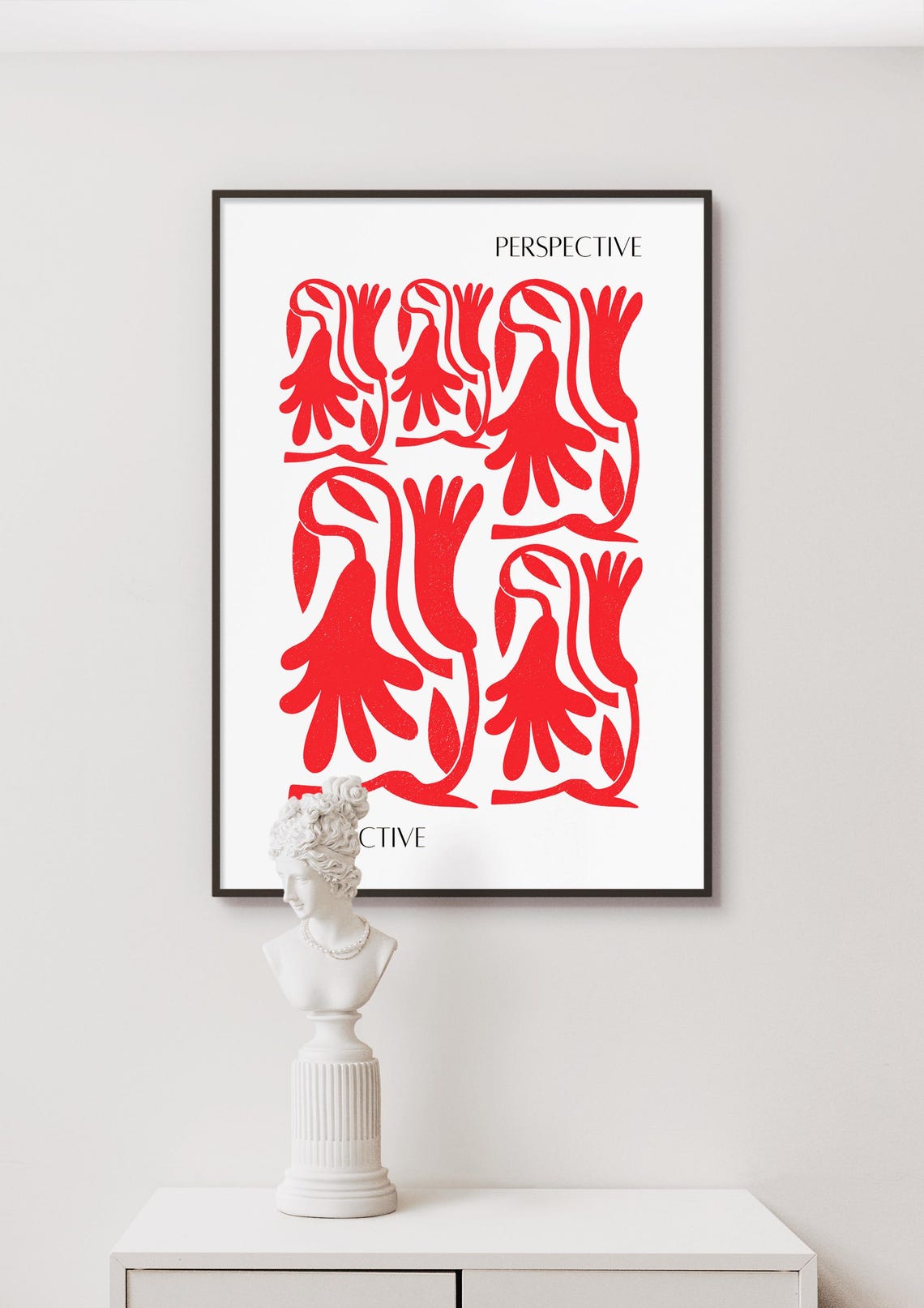 Perspective Red Matisse Style Botanical Cut Out Art Gallery Poster - Image 5
