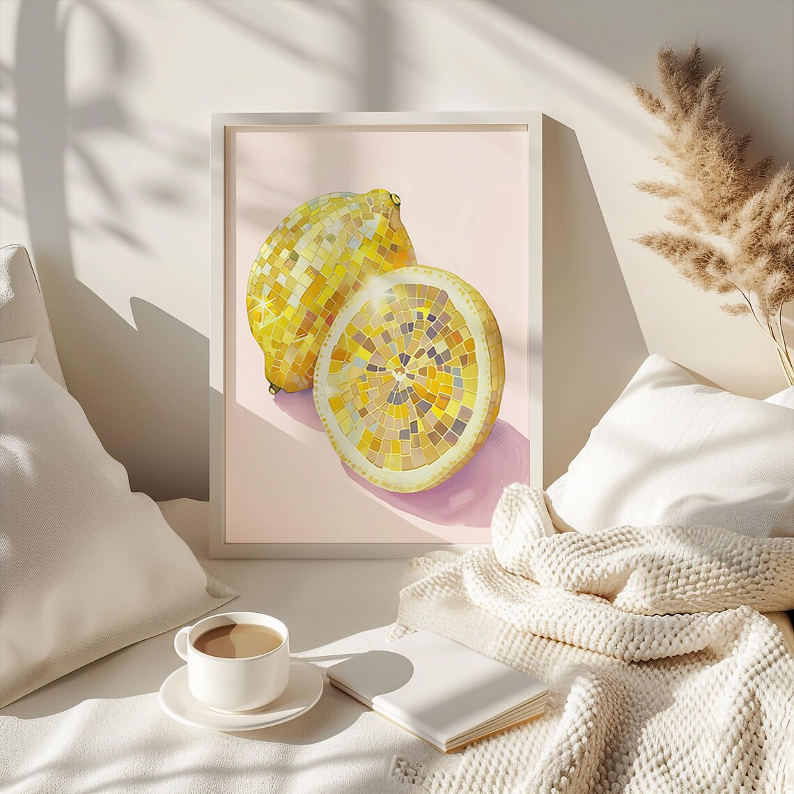 Disco Fruit Lemon Poster, Preppy Trendy Glam Print - Image 2