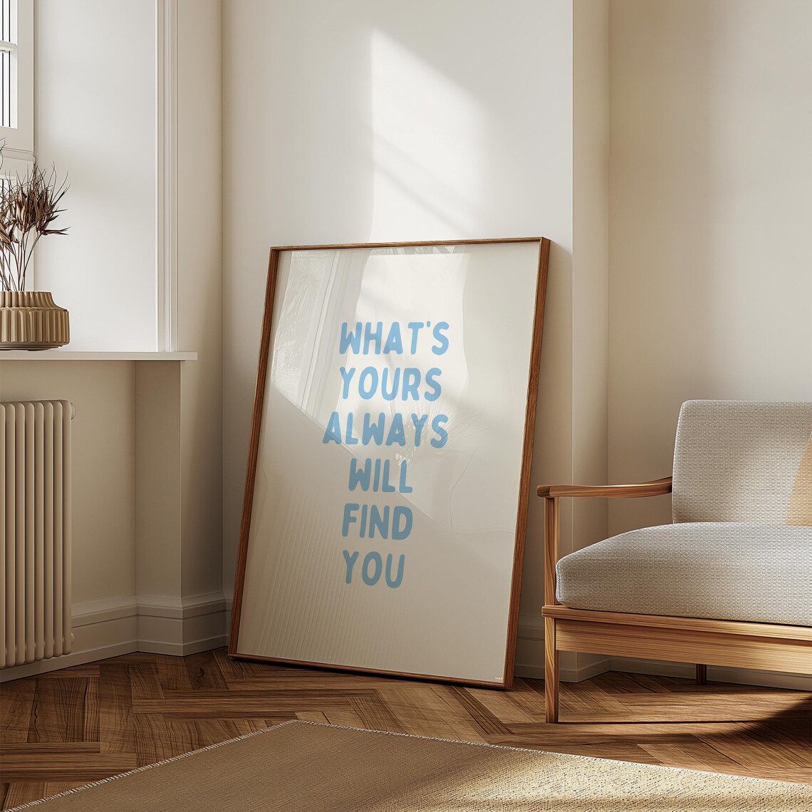 What's Yours Always Will Find You Blue Positive Aesthetic Quote Poster - Image 7
