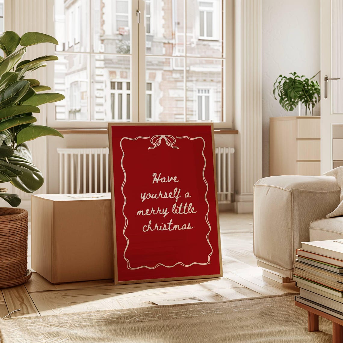 Have Yourself A Merry Little Christmas Red Script Holiday Poster - Image 5