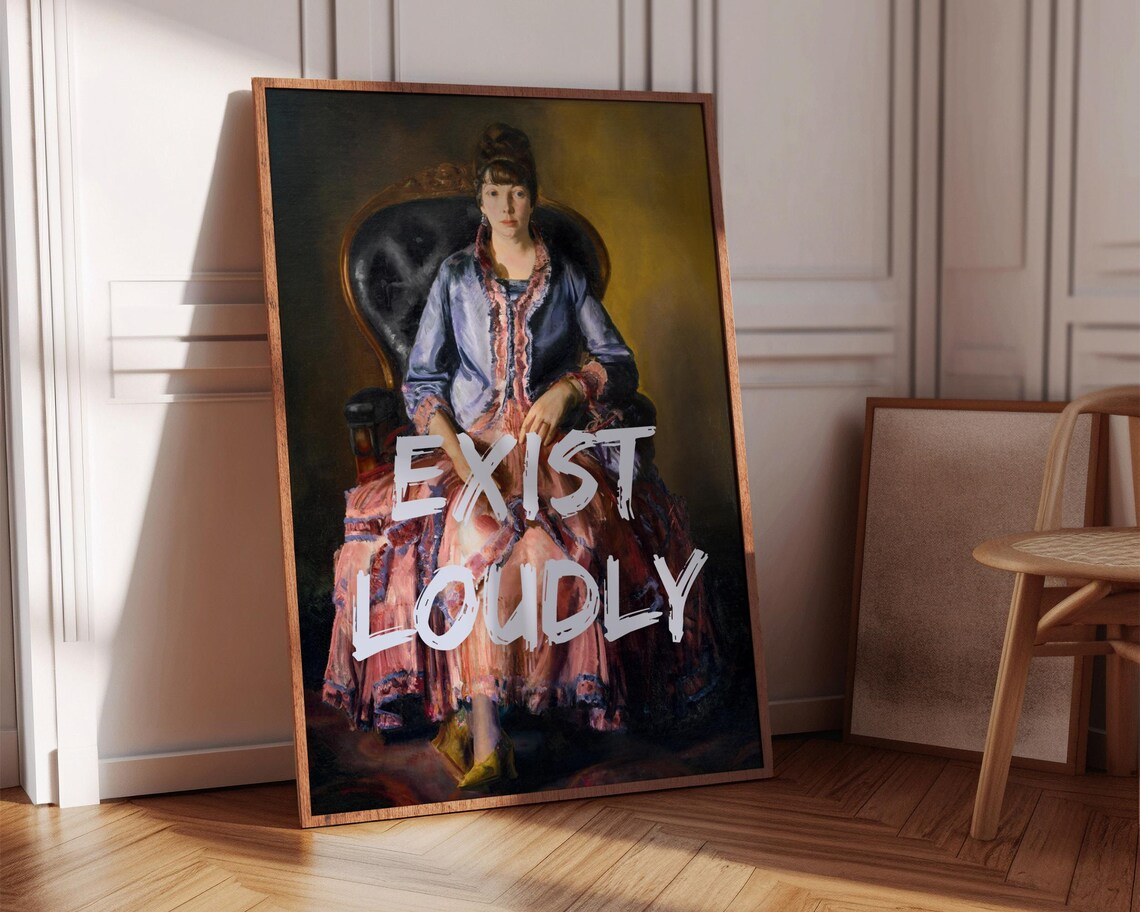 Exist Loudly Feminist Quote Art Print, Maximalist Decor - Image 8