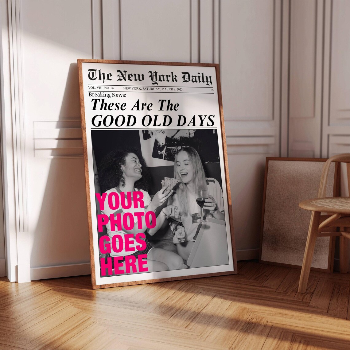 Custom Photo Good Old Days Fun New York Daily Newspaper Poster - Image 4