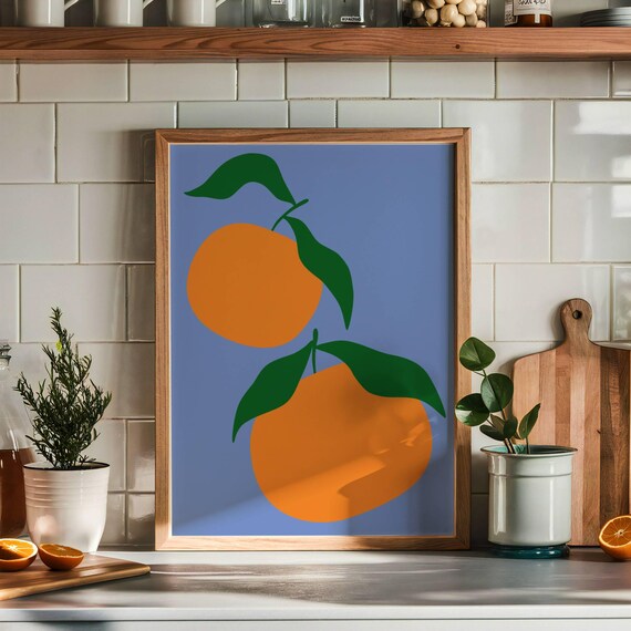 Oranges Print Kitchen Wall Art Fruit Print Citrus Wall Art Food Wall Art Still Life Fruit Art Print Kitchen Decor