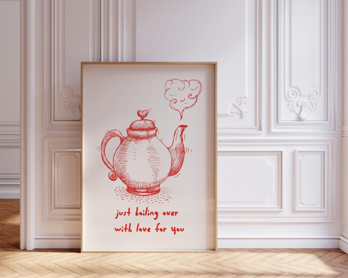 Aesthetic Kitchen Decor Cute Teapot Illustration Art Kitchen Wall Art Print Dining Room Print Tea Lover Gift Retro Print Print - Image 7