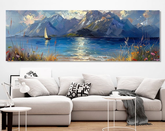 Torch Lake In Michigan Painting Print Scenic Torch Lake Wall Art Torch Lake Poster Framed And Ready To Hang
