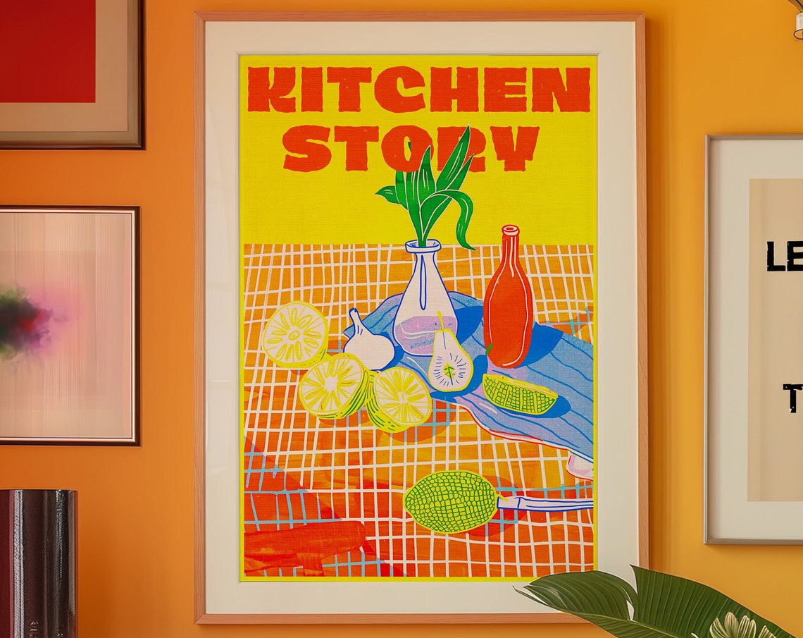 Kitchen Story Lemon Still Life Pop Art Colorful Citrus Poster