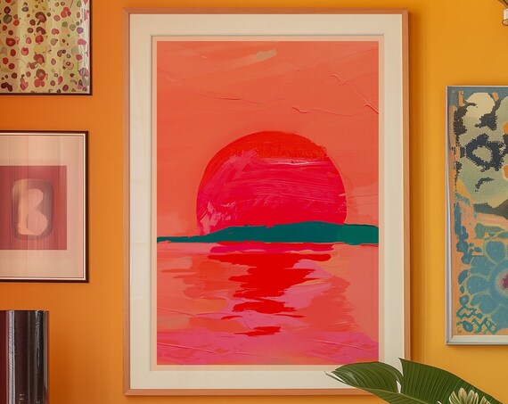 Verano Sunset Red Poster, Vintage Kitchen Decor